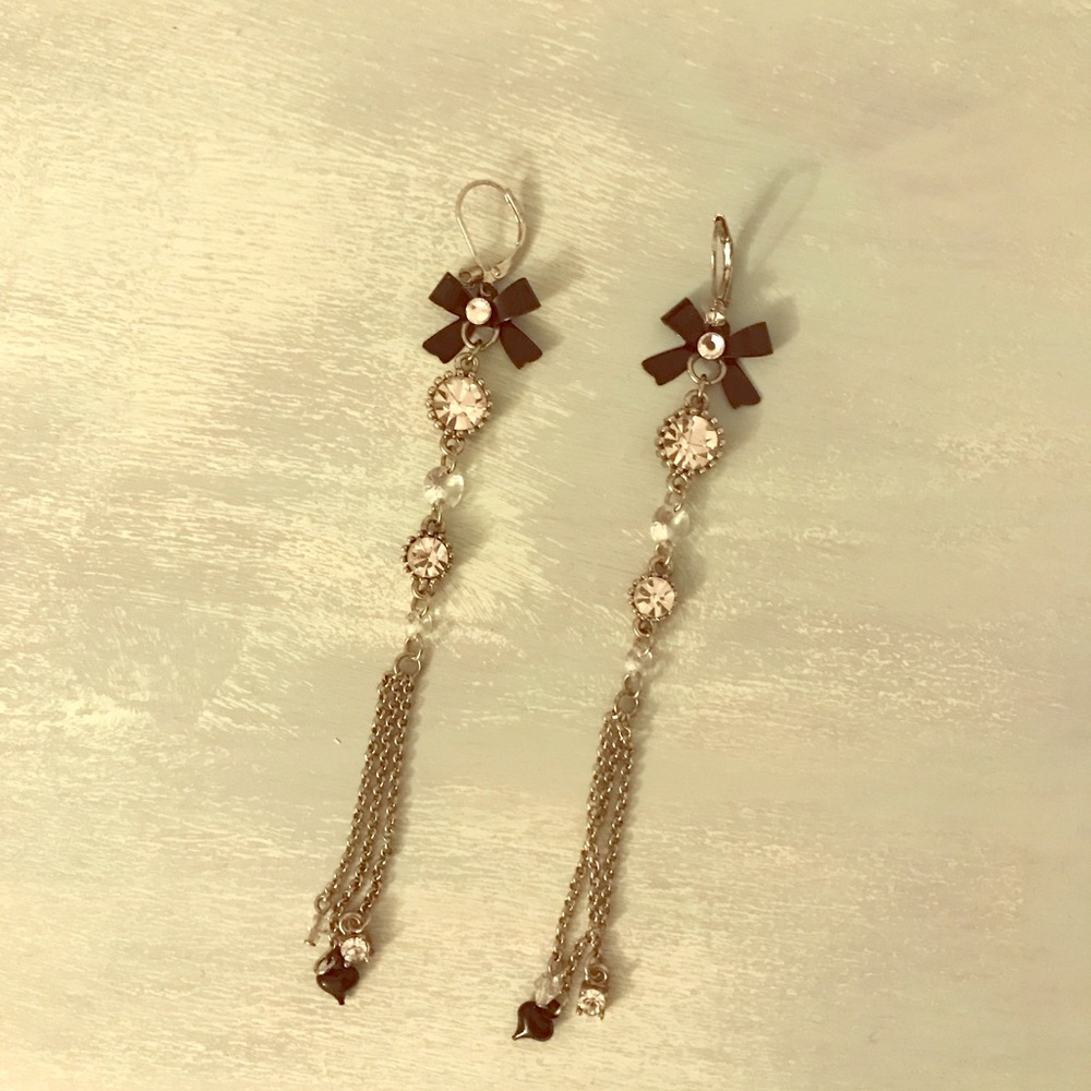 Betsey Johnson Dangly Bow Earring